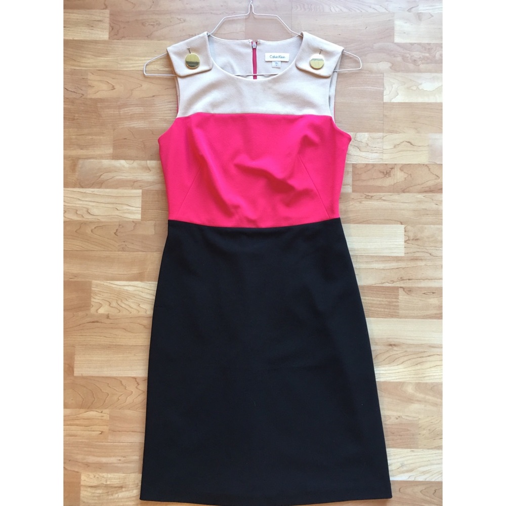 Calvin Klein black and pink dress